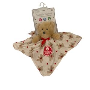 Modern Baby Valentine's Bear Lovey Snuggle Blankie Teether Rattle Plush Toy NWT